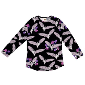 Mullido organic Long sleeve top- black bat