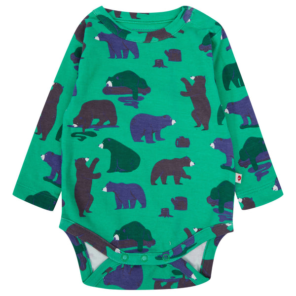 Piccalilly organic 2 pack bodysuits- mountain bear