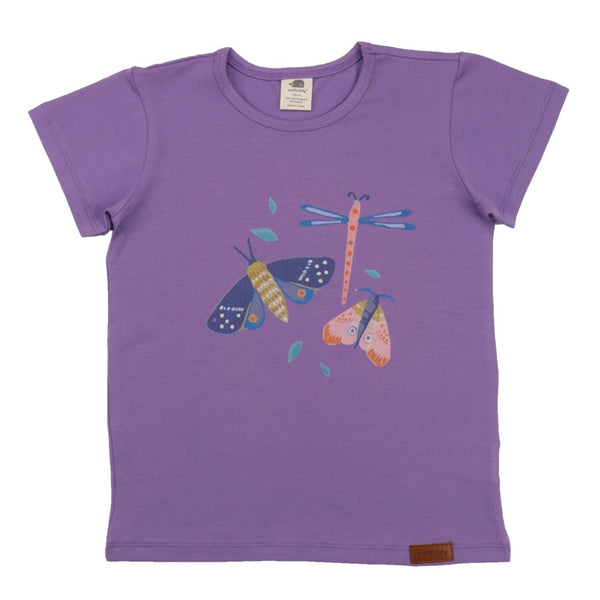 Walkiddy organic Short sleeve shirt- colorful butterfly