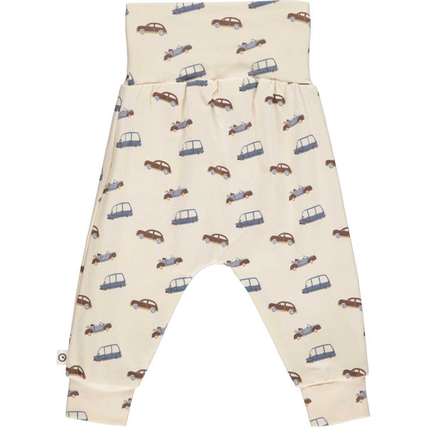 Musli organic Baby pants- car print, back