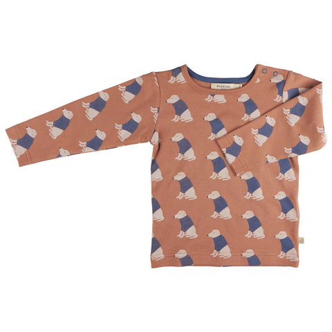 Pigeon Organics Long sleeved t-shirt- Labrador, macaroon