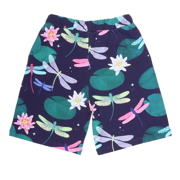 Walkiddy Shorts- colorful dragonflies, back