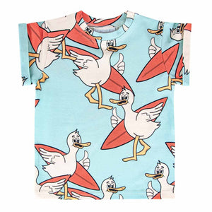 Dear Sophie organic Short sleeve t-shirt- surfing duck