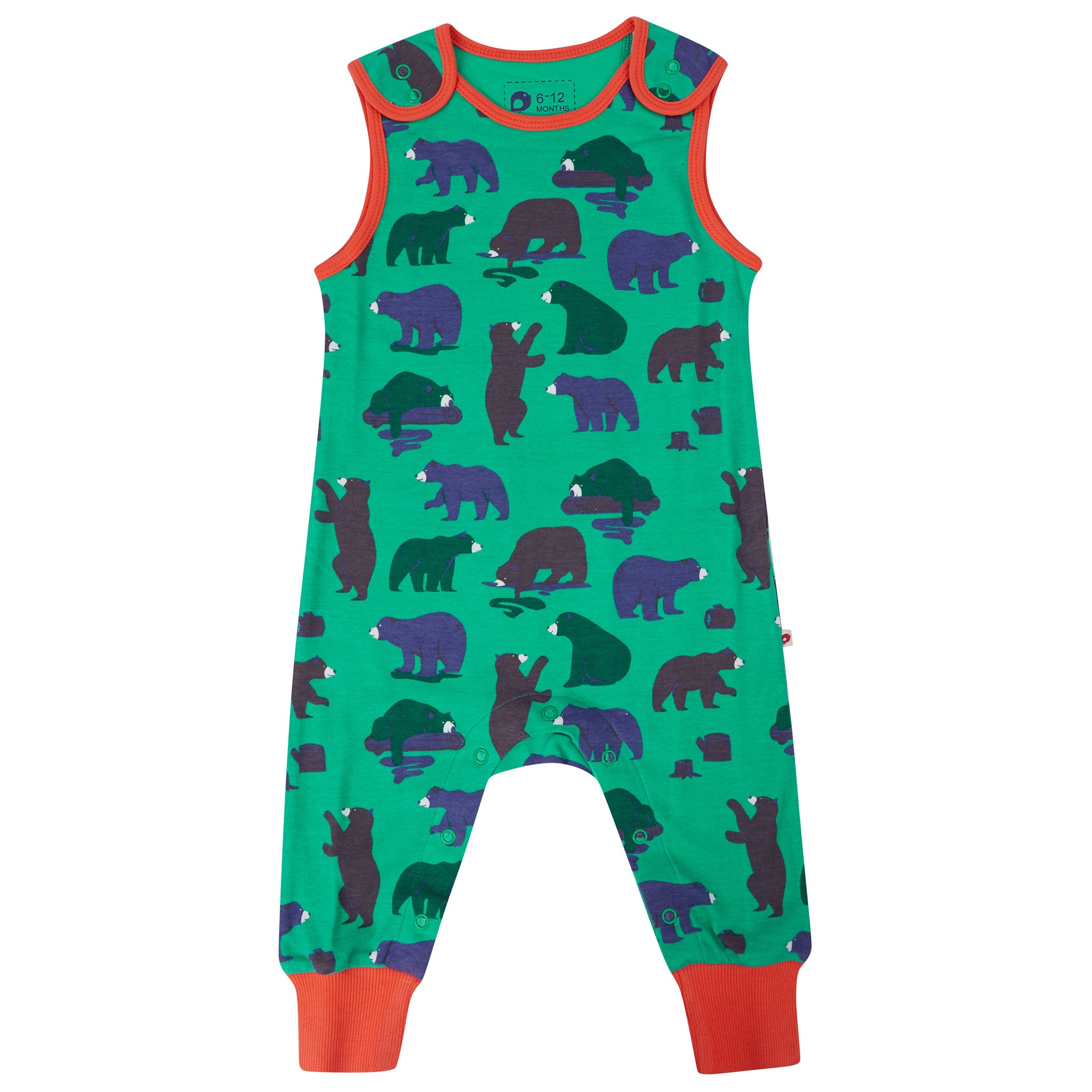 Piccalilly organic Dungarees- mountain bear