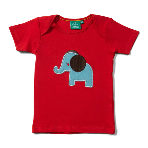 Little Green Radicals Little elephant appliqué t-shirt