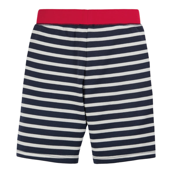 Frugi Favorite shorts- indigo stripe, back