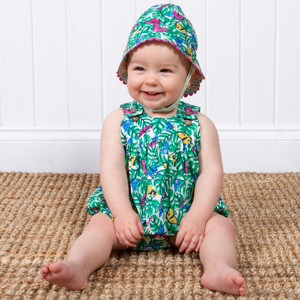 Baby wearing Kite flutterby sunhat