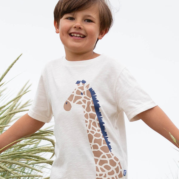 Boy wearing Kite Clothing Giraffe t-shirt