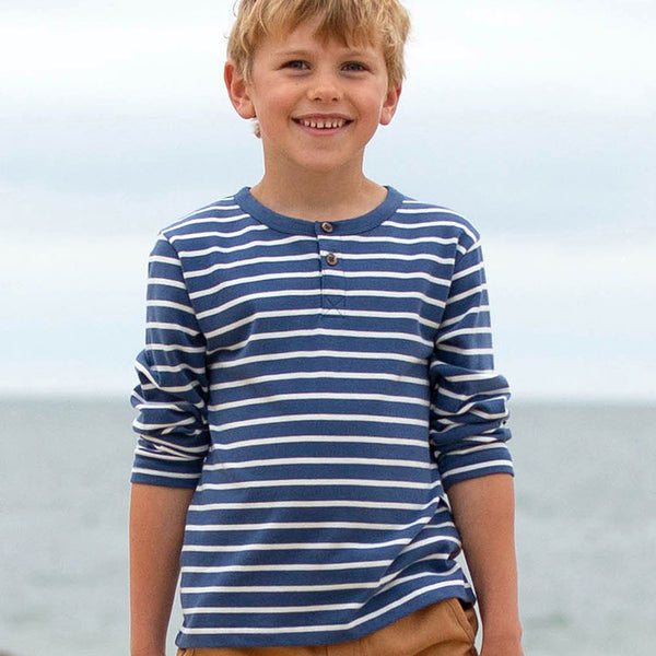 Boy wearing Kite Clothing Grandad top