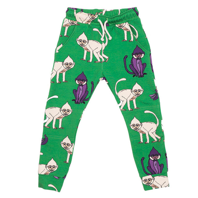 Mullido organic Jogger pants- green monkeys
