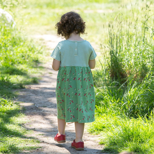 Girl wearing Little Green Radicals Grow your own easy peasy dress