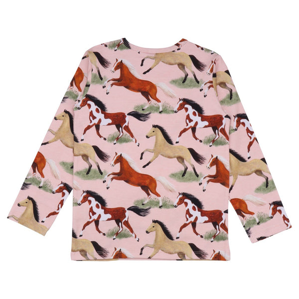 Walkiddy organic Long sleeve shirt- horses, back