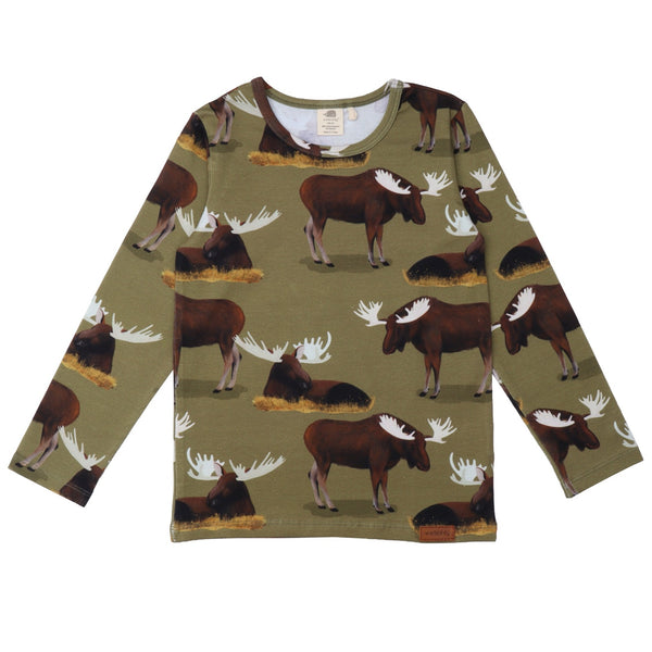Walkiddy organic Long sleeve shirt- majestic moose