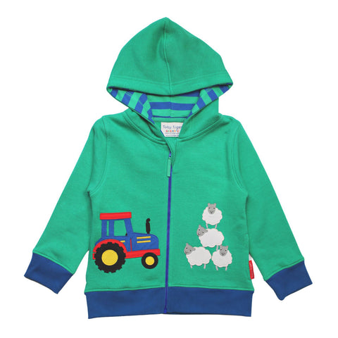 Toby Tiger organic Farm appliqué hoodie