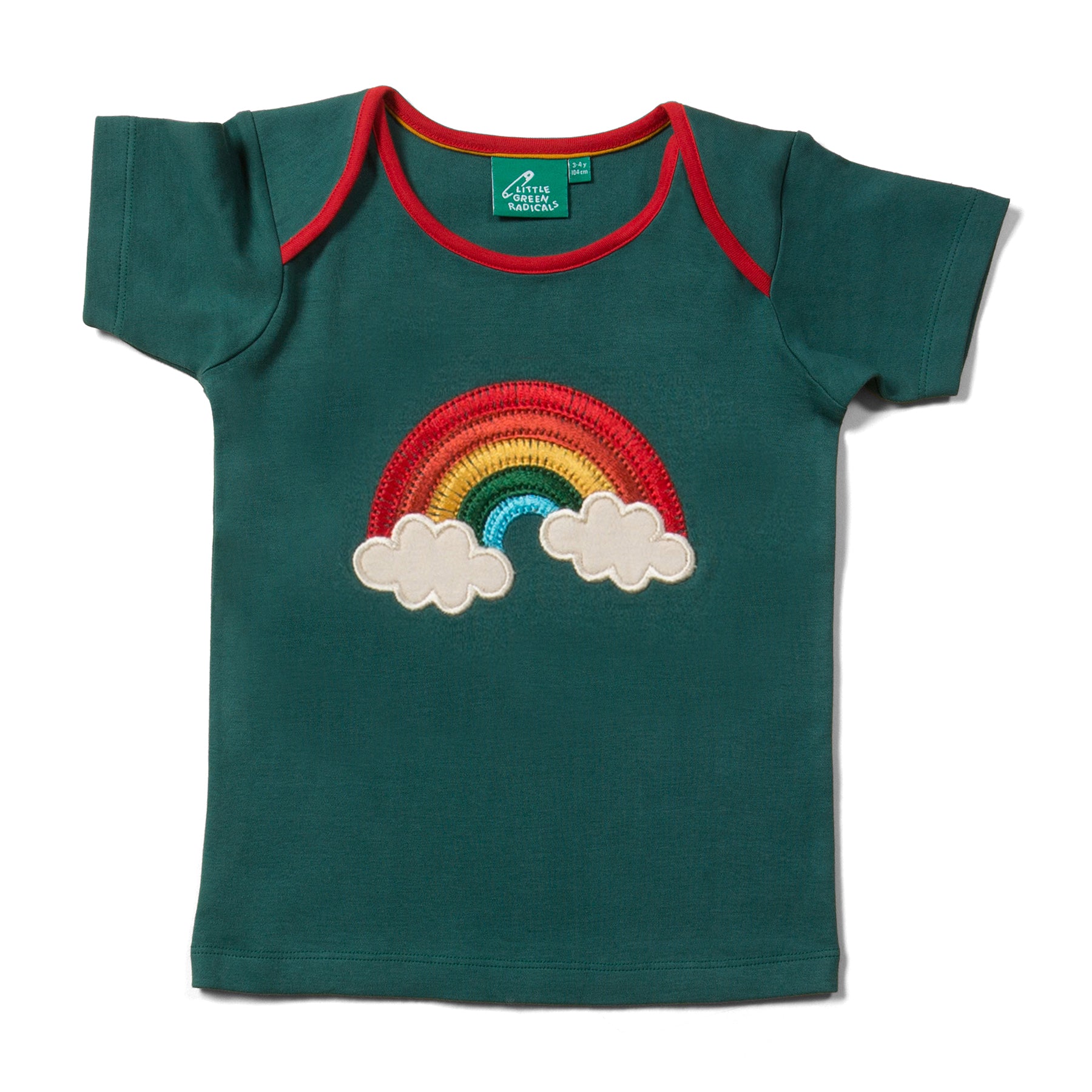 Little Green Radicals Over the rainbow appliqué t-shirt