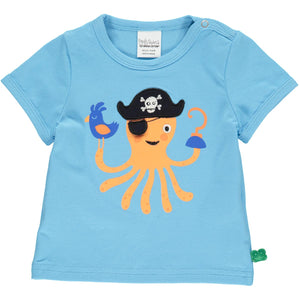 Fred's World organic Short sleeve top- pirate octopus appliqué