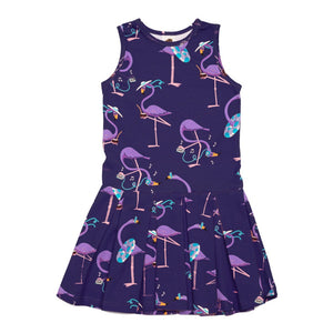 Mullido Purple Flamingo Sleeveless Dress – The Green Crib & Kid
