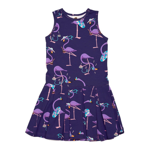 Mullido Sleeveless dress- purple flamingo