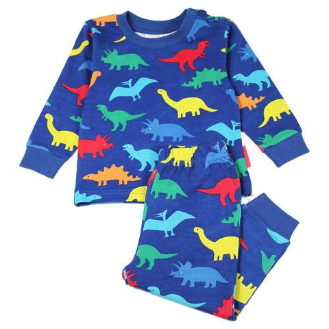Toby Tiger Rainbow dinosaur print pajamas