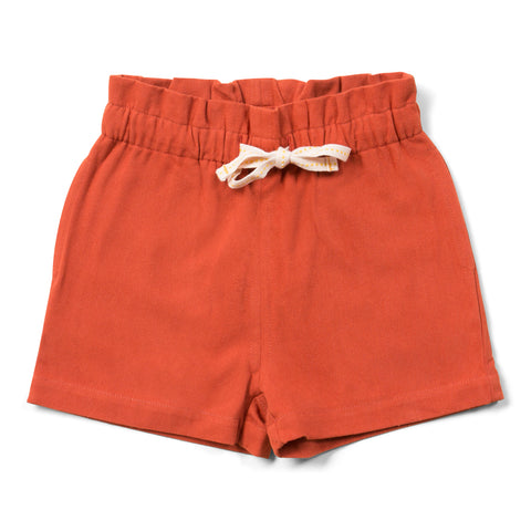Little Green Radicals organic Soft red twill shorts
