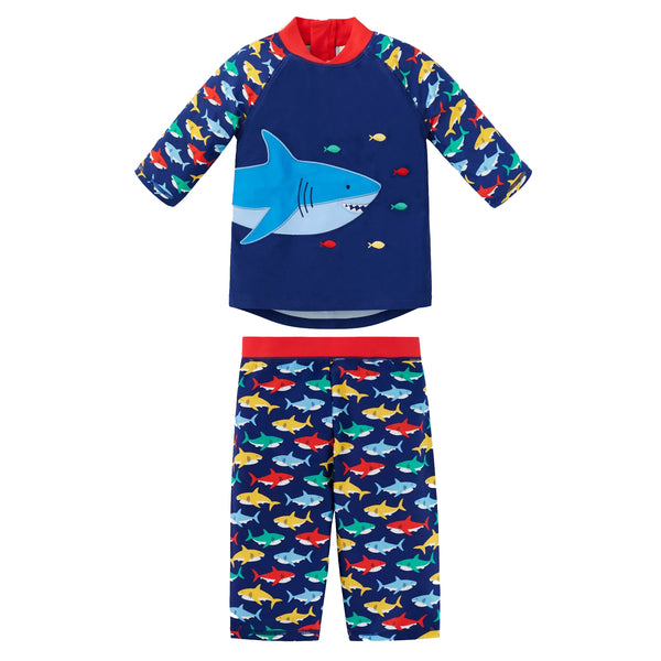 JoJo Maman Bebe Shark 2-piece sun suit
