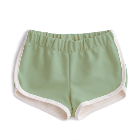 Winter Water Factory organic French terry shorts- meadow green