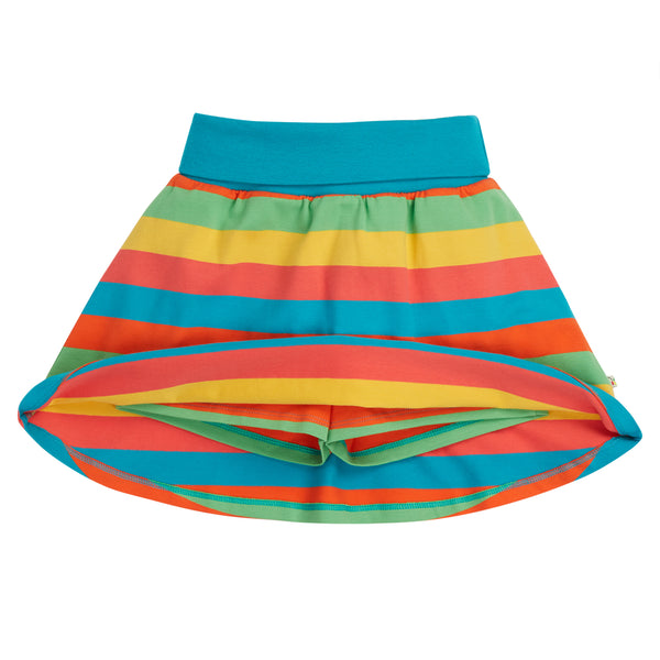 Frugi Spring skort- camper blue rainbow stripe, shorts