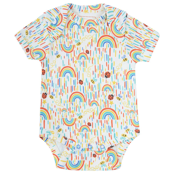 Piccalilly organic 2 pack bodysuits- sun shower print