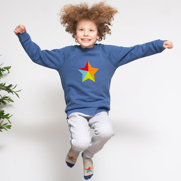 Boy wearing Kite Clothing Super star sweatshirt
