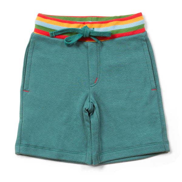 Little Green Radicals organic Teal marl jogger shorts