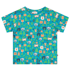 Piccalilly organic All over print t-shirt- tree tops