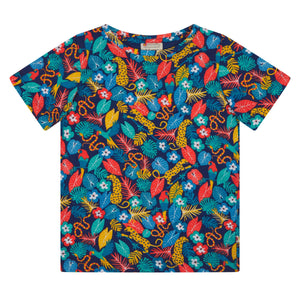 Piccalilly organic All over print t-shirt- tropic