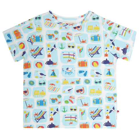 Piccalilly all over print seaside t-shirt