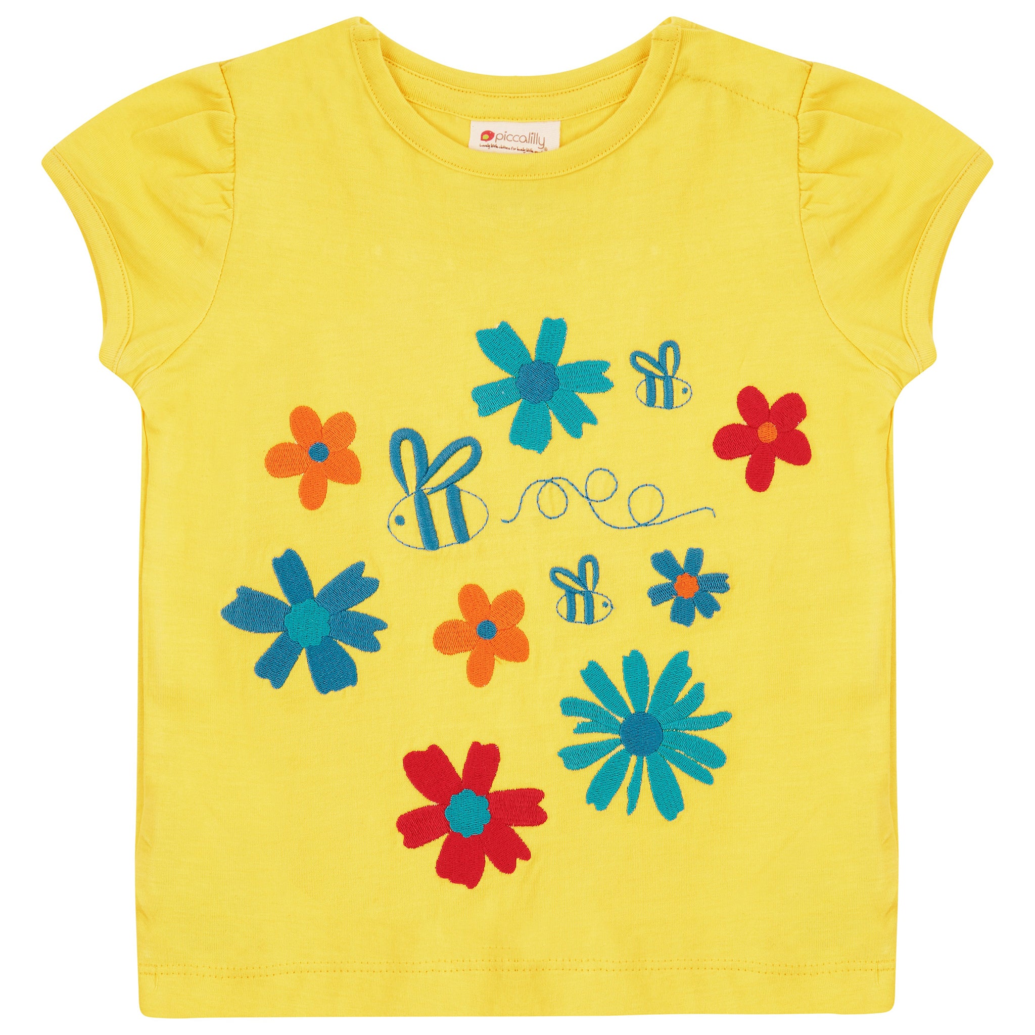 Piccalilly organic Short sleeve top- flowers