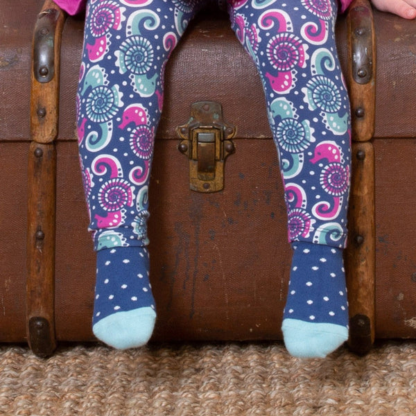 Girl wearing Kite Clothing organic Magical moments socks