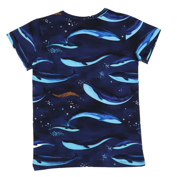 Walkiddy organic Short sleeve shirt- whale song, back