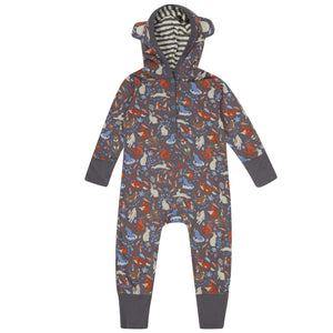 Piccalilly Hooded playsuit- wildwood