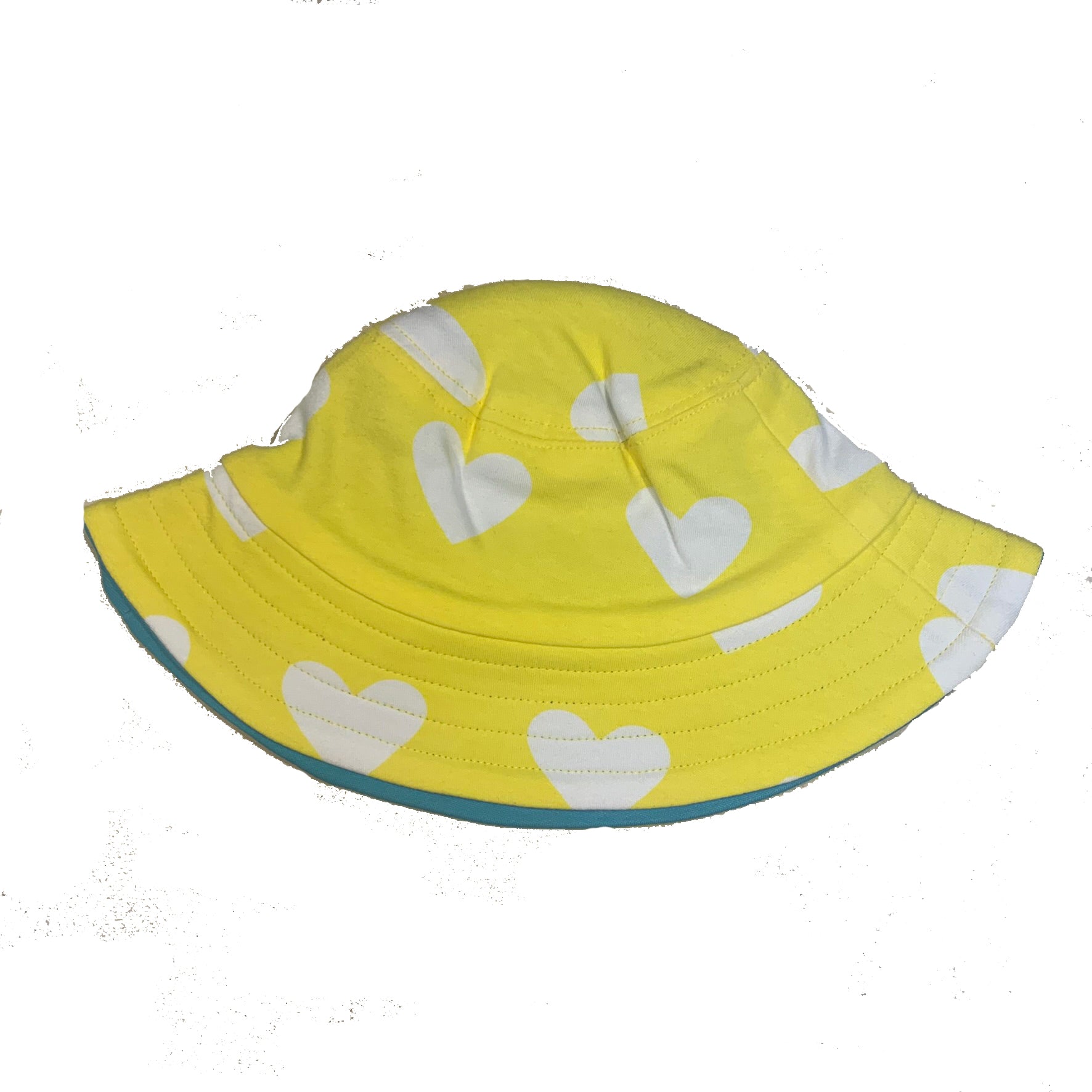 Moromini organic Bucket hat- yellow hearts